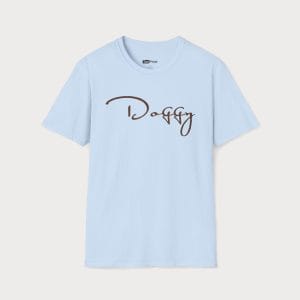 T-Shirt — 'Doggy' Script Front & Playful Dog Sketch Back | Cute Dog Lover Tee