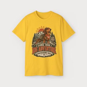 Dachshund Dad Adventure Tee — "A Long Dog, A Big Adventure" Graphic T-Shirt