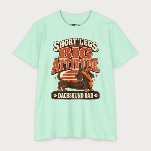 Dachshund Dad T-Shirt — "Short Legs, Big Attitude" Retro Dog Tee