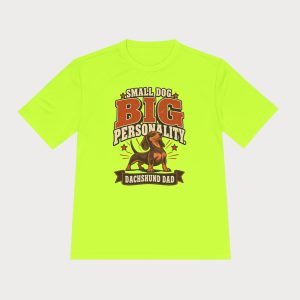 Dachshund Dad T‑Shirt — "Small Dog, Big Personality" Moisture‑Wicking Tee